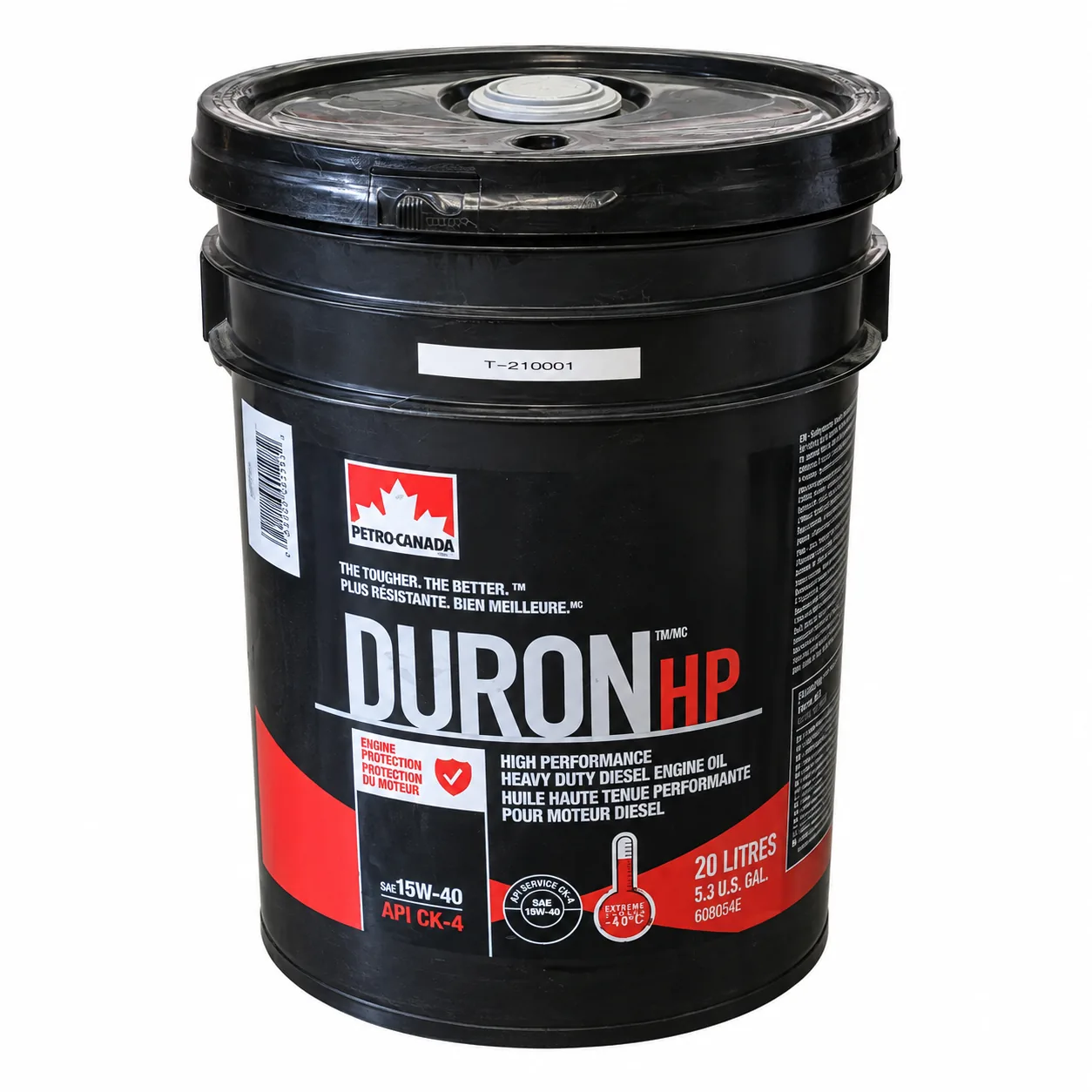 Petro-Canada Duron HP 15W-40 engine oil pail
